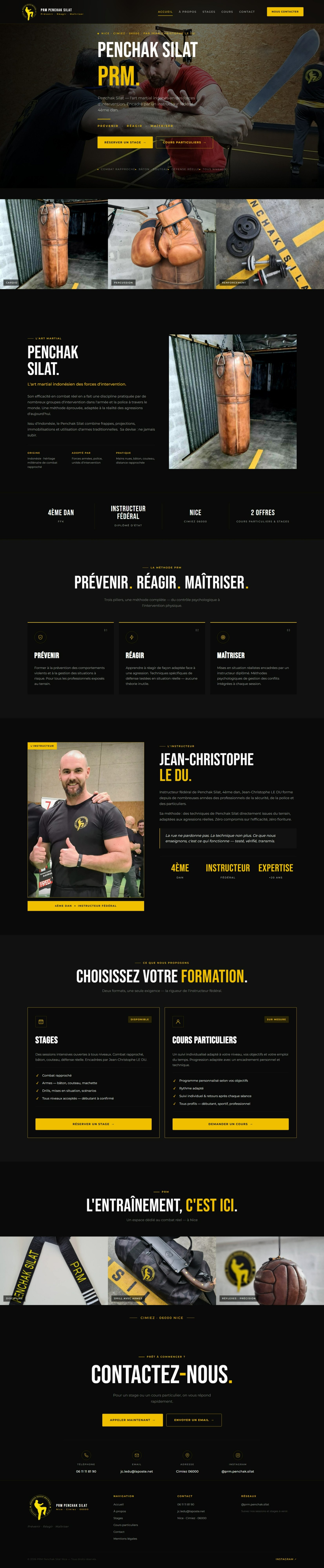 Aperçu complet du site PRM Penchak Silat
