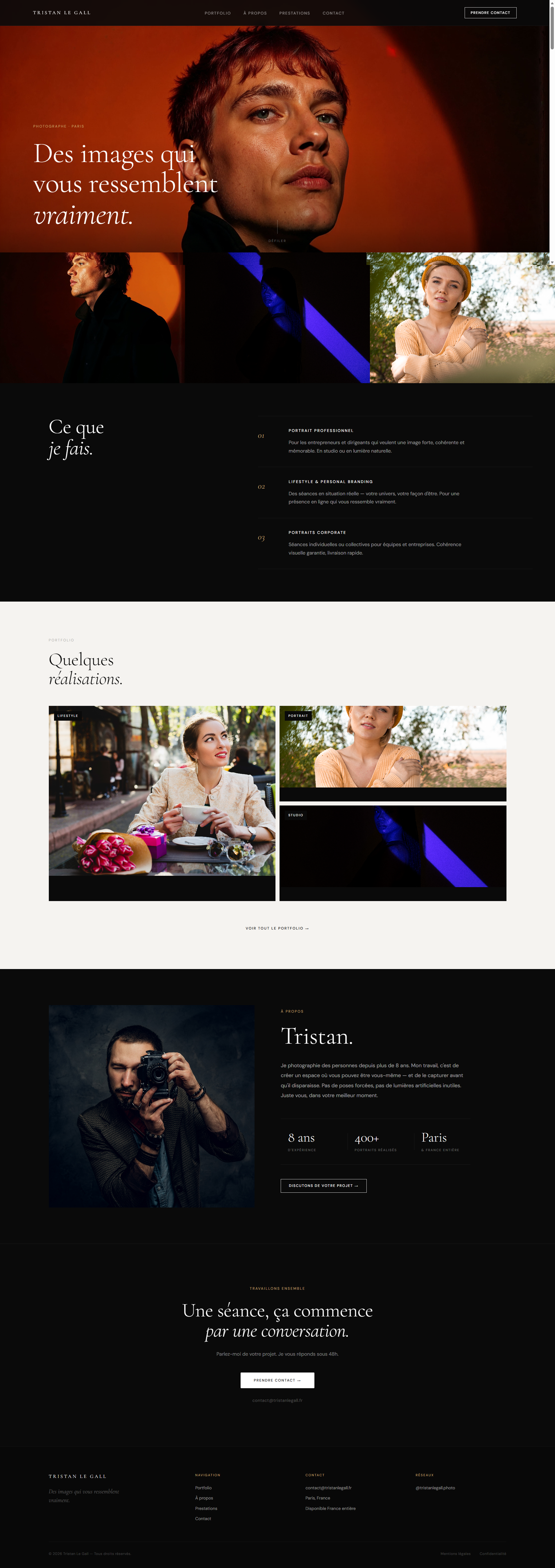 Aperçu complet du site Tristan Le Gall