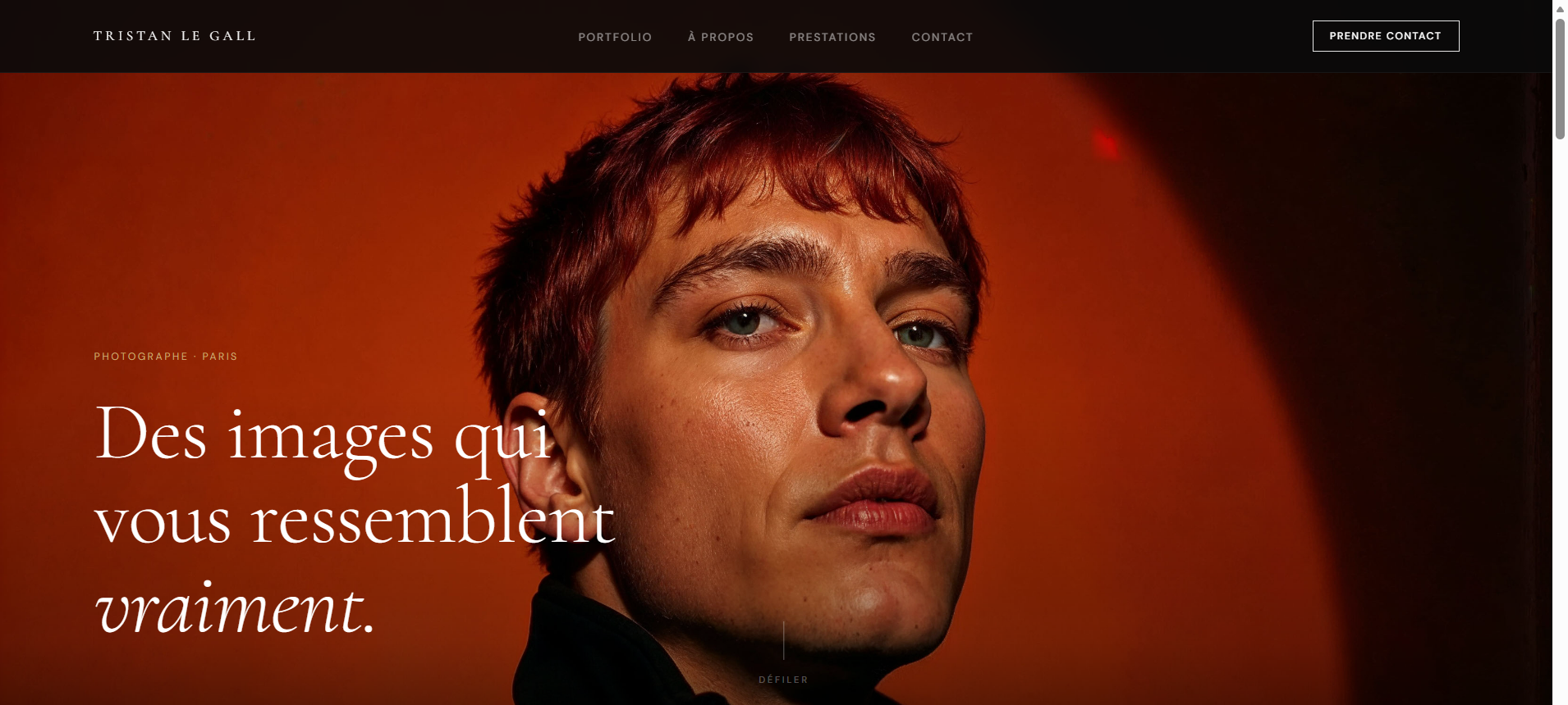 Maquette du site Tristan Le Gall, photographe